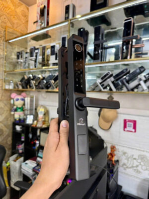 khóa vân tay cửa nhôm Xingfa DSmart N18T thực tế, khóa điện tử TTLock ngoài trời