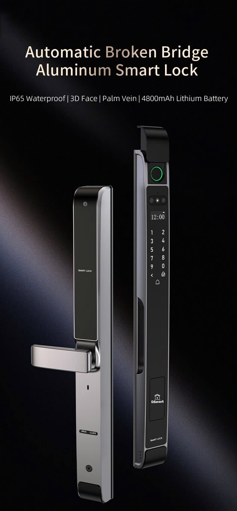 Khóa điện tử cửa nhôm Xingfa DSmart NX30T-F Khóa điện tử cửa nhôm Xingfa FaceID DSmart NX30T-F