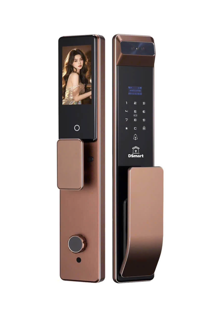 Khóa vân tay PLA39Y tích hợp camera Khóa vân tay PLA39Y tích hợp camera chuông hình quan sát trước cửa