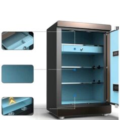 két sắt thông minh vân tay laffer LH670 nội thất xanh nhiều ngăn