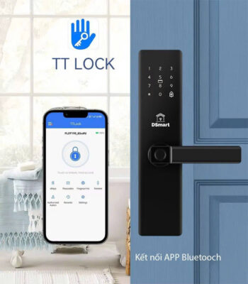 khóa điện tử PN15T DSmart mở bằng vân tay mật mã và điện thoại