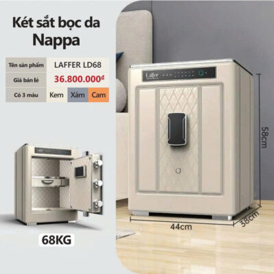 Két sắt bọc da Laffer LD68 Vân tay, Mật mã, App điện thoại 6 Két sắt bọc da Laffer LD68 – Két sắt thông minh 68kg mở vân tay, mật mã, App điện thoại